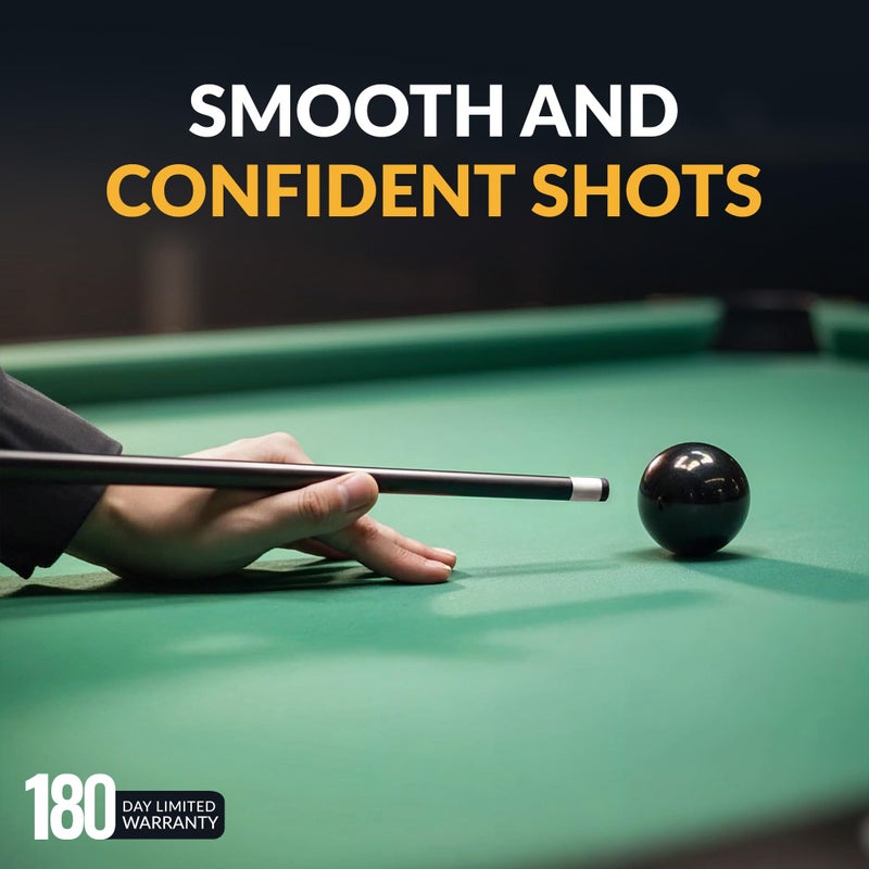 Hathaway Conquest 58-in Pool Cue Stick for Billiards Table â€“ Professional-Level Fiberglass Pool Stick with Tapered Shaft, Quick-Lock Joint, Leather Tip & Comfort Grip â€“ Includes 2-Piece Cue â€“ Black - Image 3